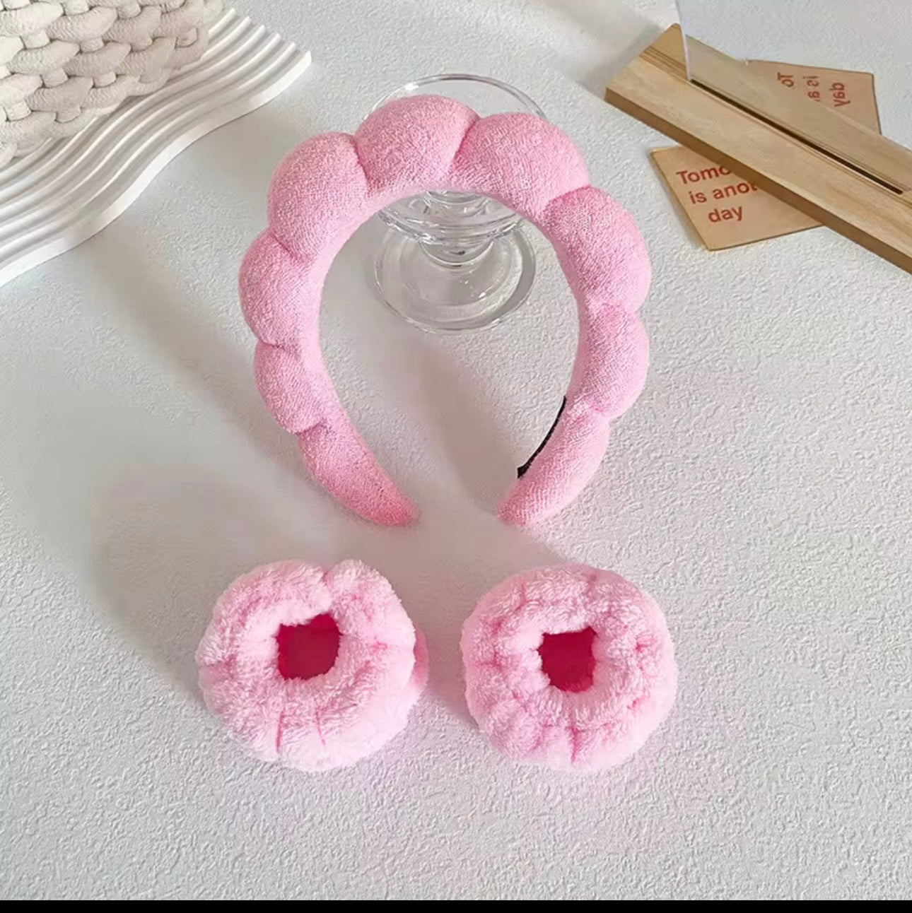 Kits bandeaux et manchettes éponge doux et moelleux