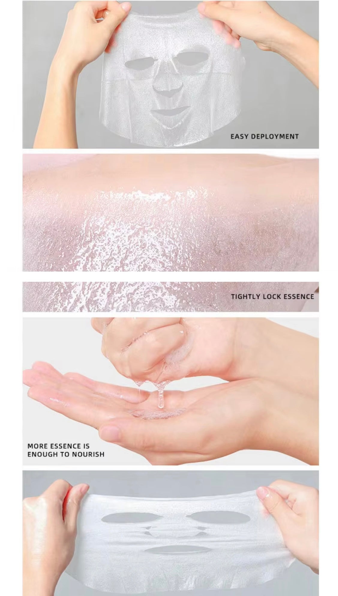 Masque facial hydratant éclaircissant Coréen de luxe personnalisé vegan