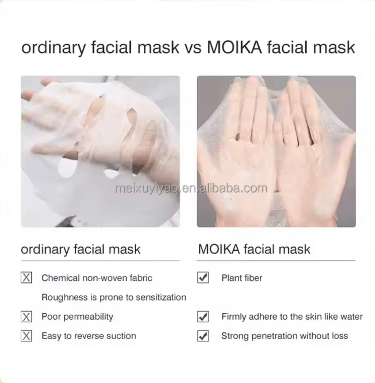 Masque facial hydratant éclaircissant Coréen de luxe personnalisé vegan