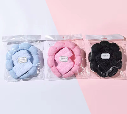 Kits bandeaux et manchettes éponge doux et moelleux