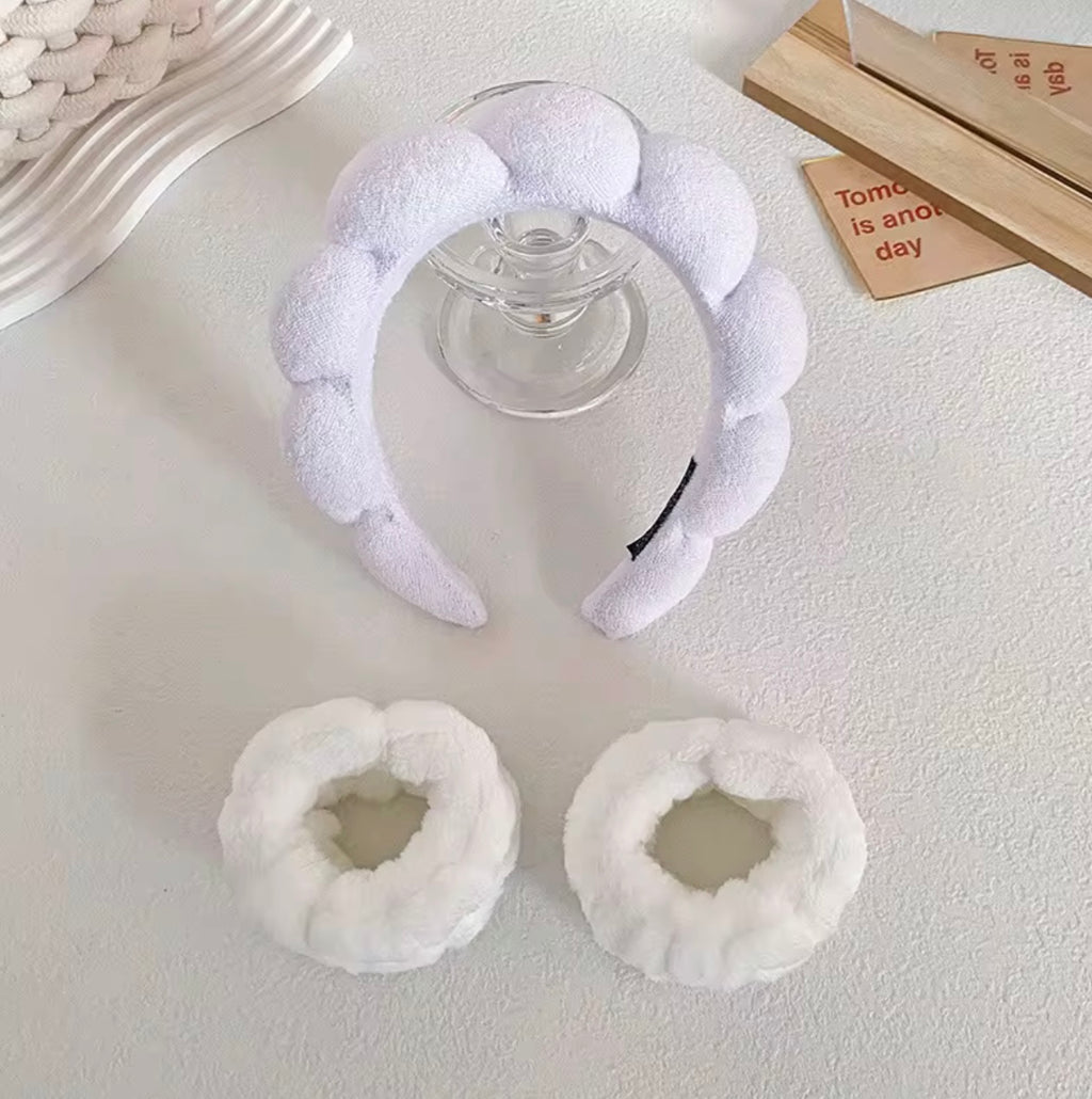 Kits bandeaux et manchettes éponge doux et moelleux