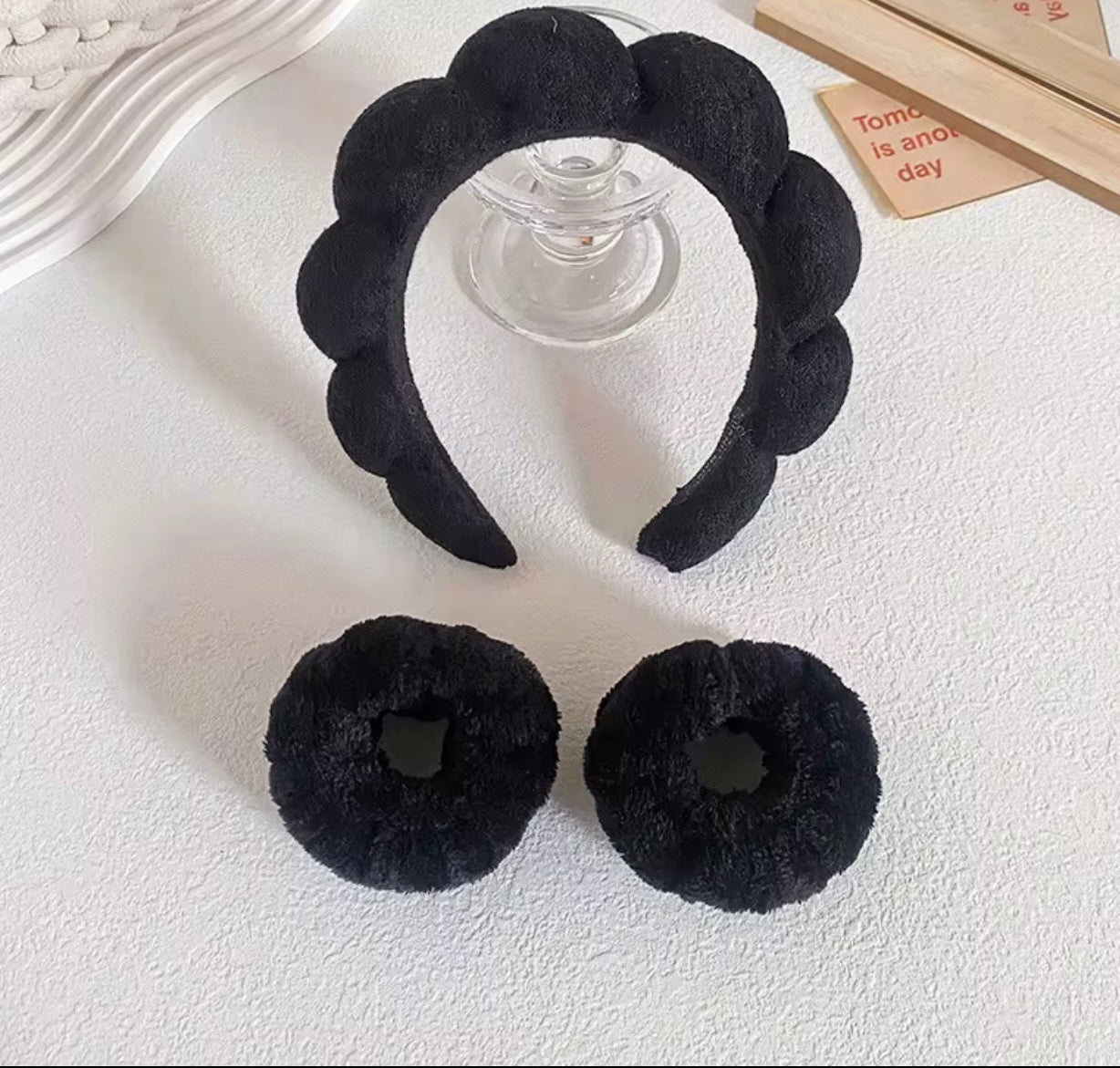 Kits bandeaux et manchettes éponge doux et moelleux